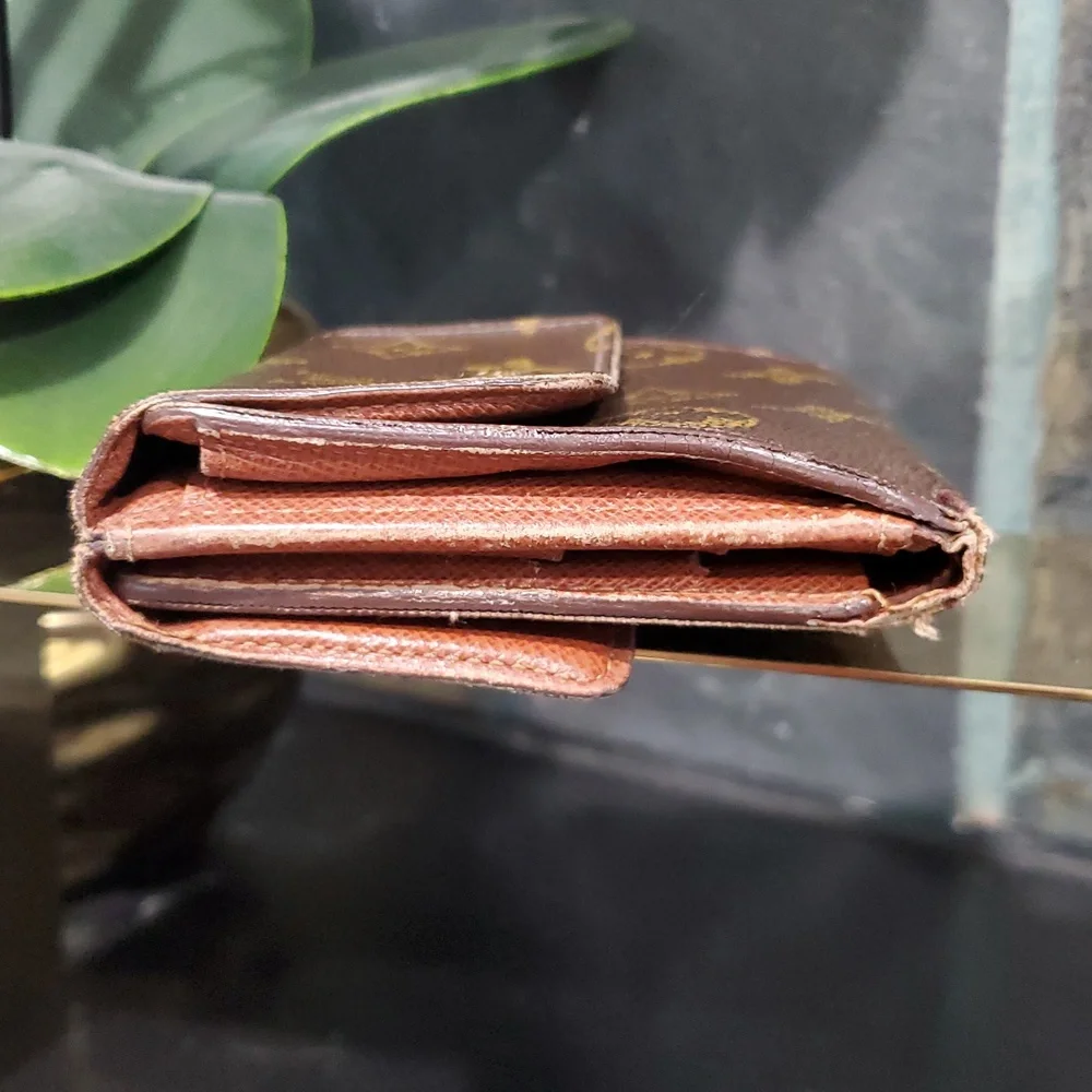 Louis Vuitton small monogram two way snap wallet brown tan luxury designer used - Picture 4 of 11